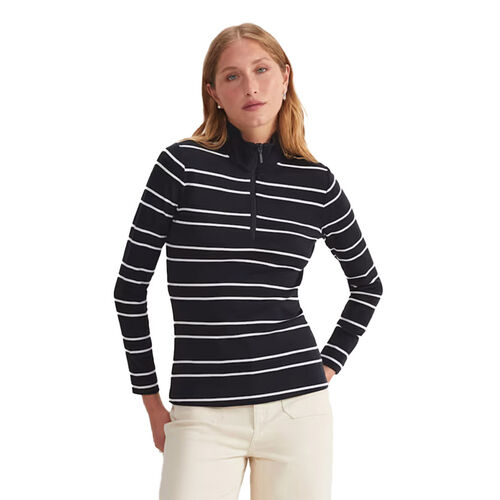 Sportscraft Lucy Stripe Zip Funnel Neck